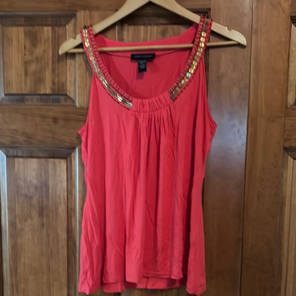 Cable & Gauge Pink Embellished Sleeveless Tank Top - Picture 1 of 8